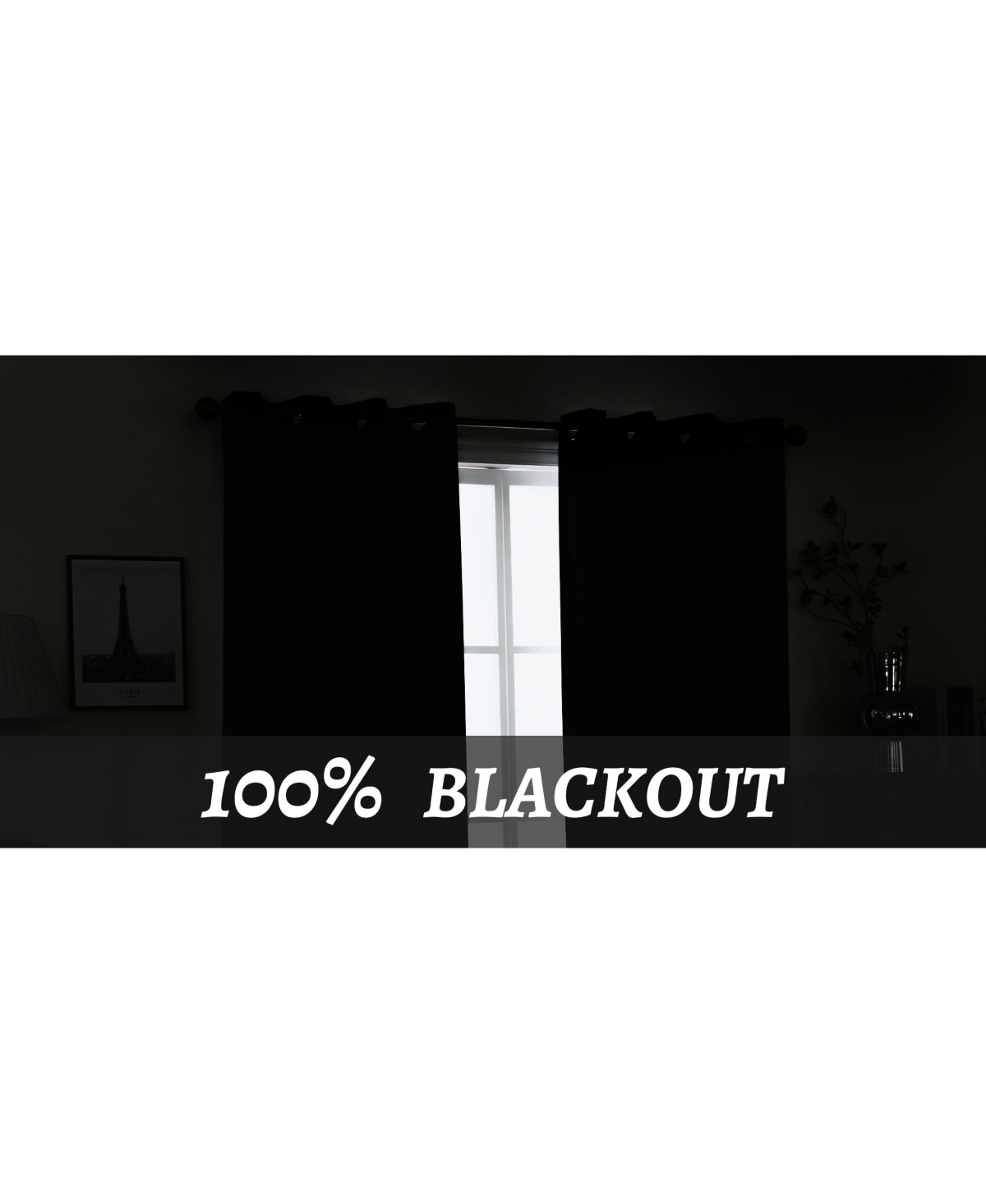 Awesome Home 100% Blackout Cotton Blend Thermal Grommet Curtains, 2 Panels