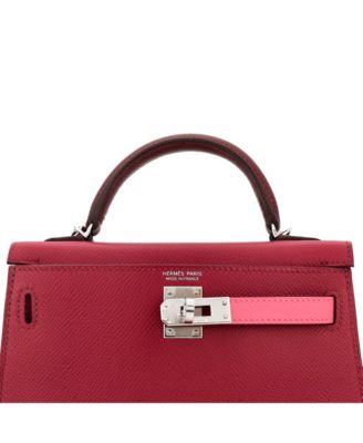 Pre-Owned Hermes Kelly 20 Handbag Tricolor Epsom with Palladium Hardware