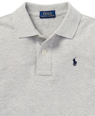 Toddler and Little Boys Cotton Mesh Long Sleeve Polo Shirt