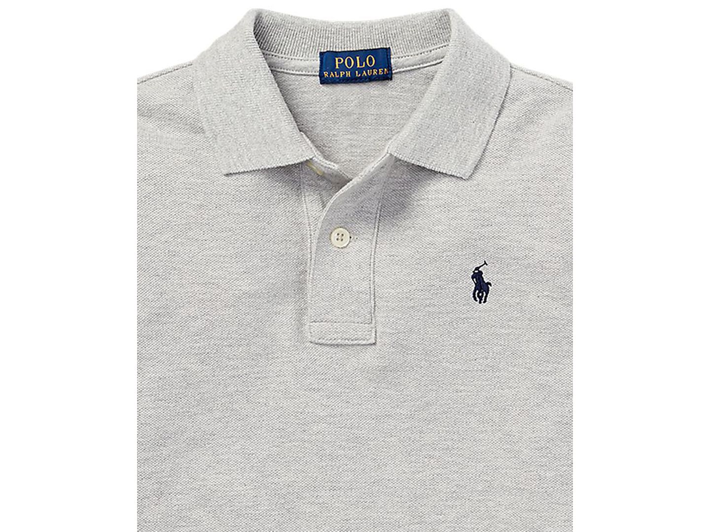 Поло Polo Ralph Lauren Cotton Mesh Long Sleeve Polo Shirt для мальчиков, цвет: Меланжевый — фото 3