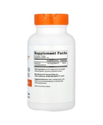 Vitamin D3  125 mcg (5 000 IU)  -  720 Softgels