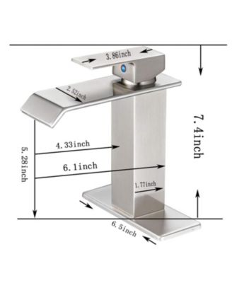 Waterfall Single Hole Single-Handle Low-Arc Bathroom Faucet With Pop-up Drain Assembly in Brushed Nickel