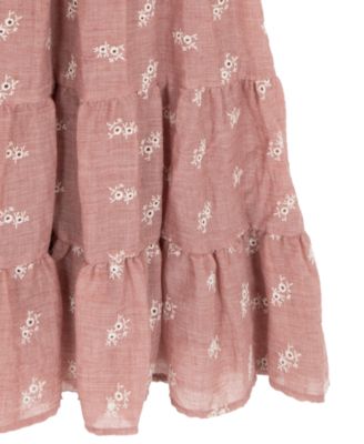 Big Girls Embroidered Linen Maxi Dress