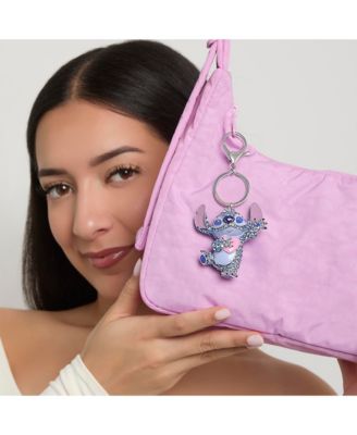 Stitch Keychain Official License, Multicolored Pave Crystal Stitch Heart Charm Keychain, Disney Bag Charm