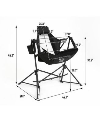 2 Pack Adjustable Hammock Camping Chairs with Cup Holder and Carry Bag
