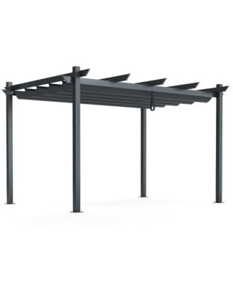 10 x 13ft Outdoor Aluminum Retractable Pergola Canopy Shelter Grape Trellis