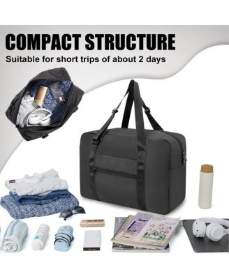 Small Duffle Bag for Travel, Personal Item Travel Bag Foldable Travel Tote Mini Gym Bag for Men Women, Black