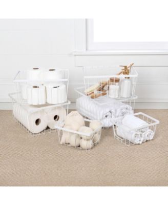 Camden Vintage Industrial Handmade Set of 6 Wire Metal Nesting Storage Baskets