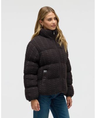 Women's Sweater Knit Puffer Jacket