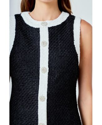 Women's Tweed Sleeveless Mini Dress