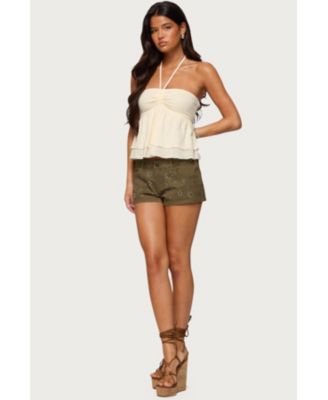 Womens Eartha Studded Micro Shorts