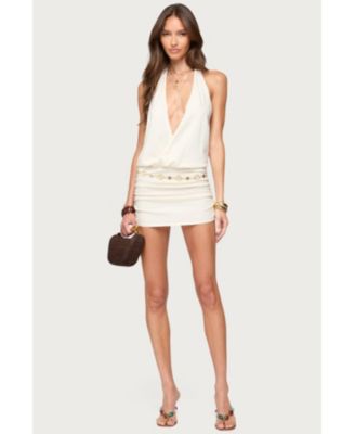 Womens Adrian Knit Halter Mini Dress