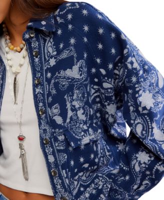 Women's Bandana Jacquard Long-Sleeve Shirt