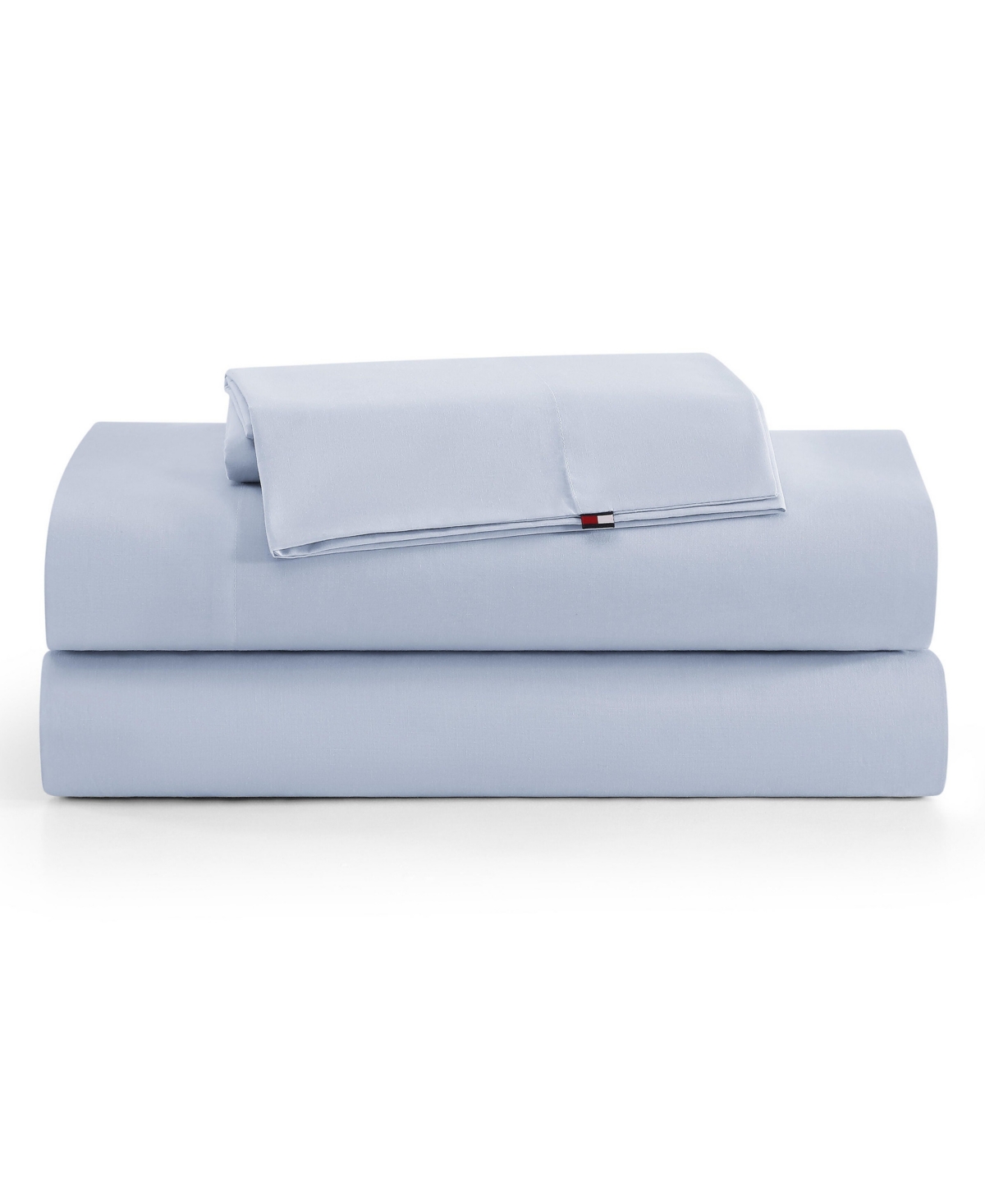 Tommy Hilfiger Performance Cooling Solid 180-thread Count Cotton 3-pc. Sheet Set, Twin Xl In Blue
