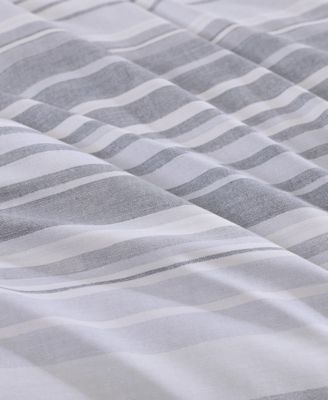 Bold Stripe Textured Cotton 3-Pc. Duvet Cover Set, King