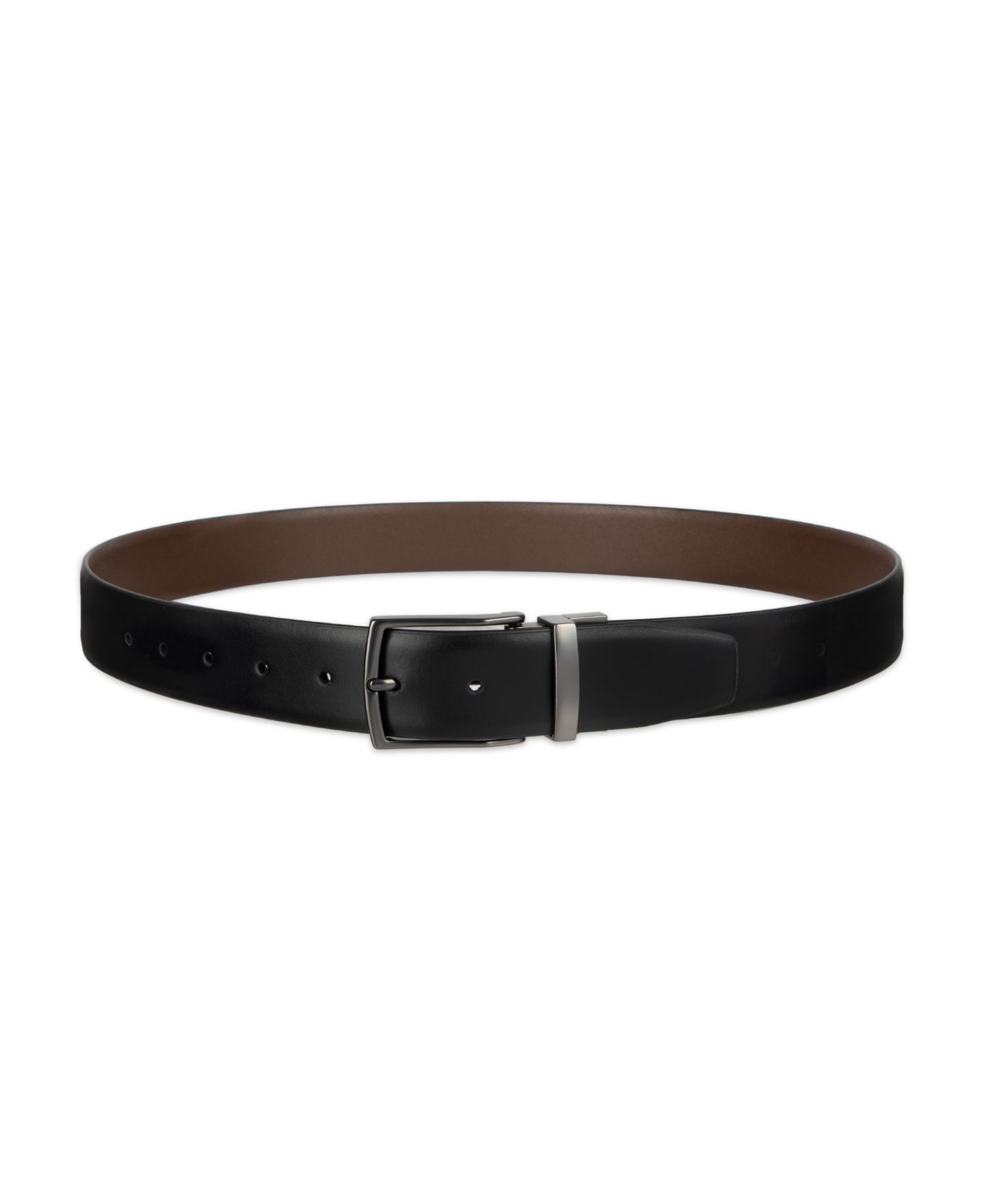 Мужской ремень Alfani 2-In-1 Reversible Leather Dress Belt, цвет: Чёрный / Коричневый — фото 4