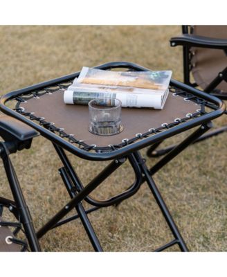 Zero Gravity Chair Set with Folding Table & Cup Holder Trays,