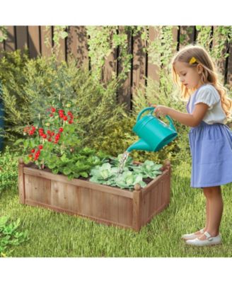 Raised Garden Bed 46'' x 24'' x 16'' Planter Box w/ 4 Drainage Holes for Patio