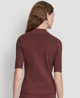 Women's Grommet Mock Neck Sweater