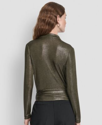 Women's Long Sleeve Heather Cowl Neck Top