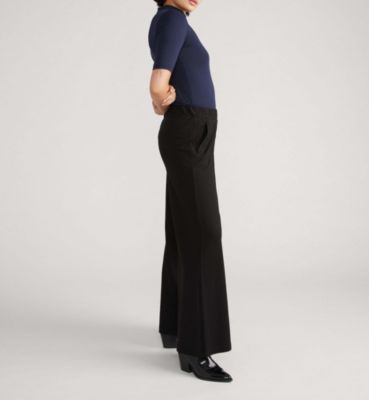 Womens Plus Pam Pintuck Wide Leg Ponte Pants