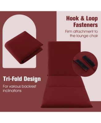 2PCS Patio Lounge Chair Recliner Chair w/ 3-Position Adjustable Backrest & Cushion