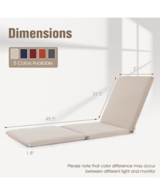 2PCS Patio Lounge Chair Recliner Chair w/ 3-Position Adjustable Backrest & Cushion