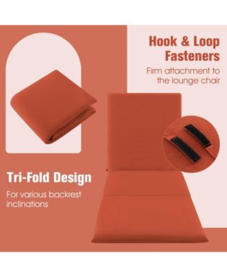 2PCS Patio Lounge Chair Recliner Chair w/ 3-Position Adjustable Backrest & Cushion