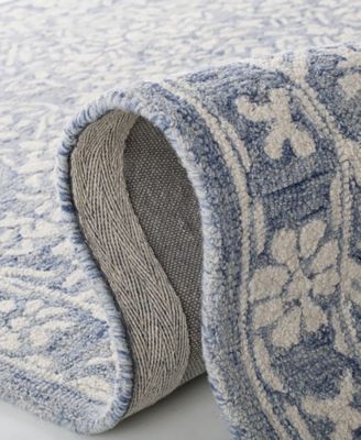 Olivier LRL6935M Blue and Ivory 5' X 5' Round Area Rug