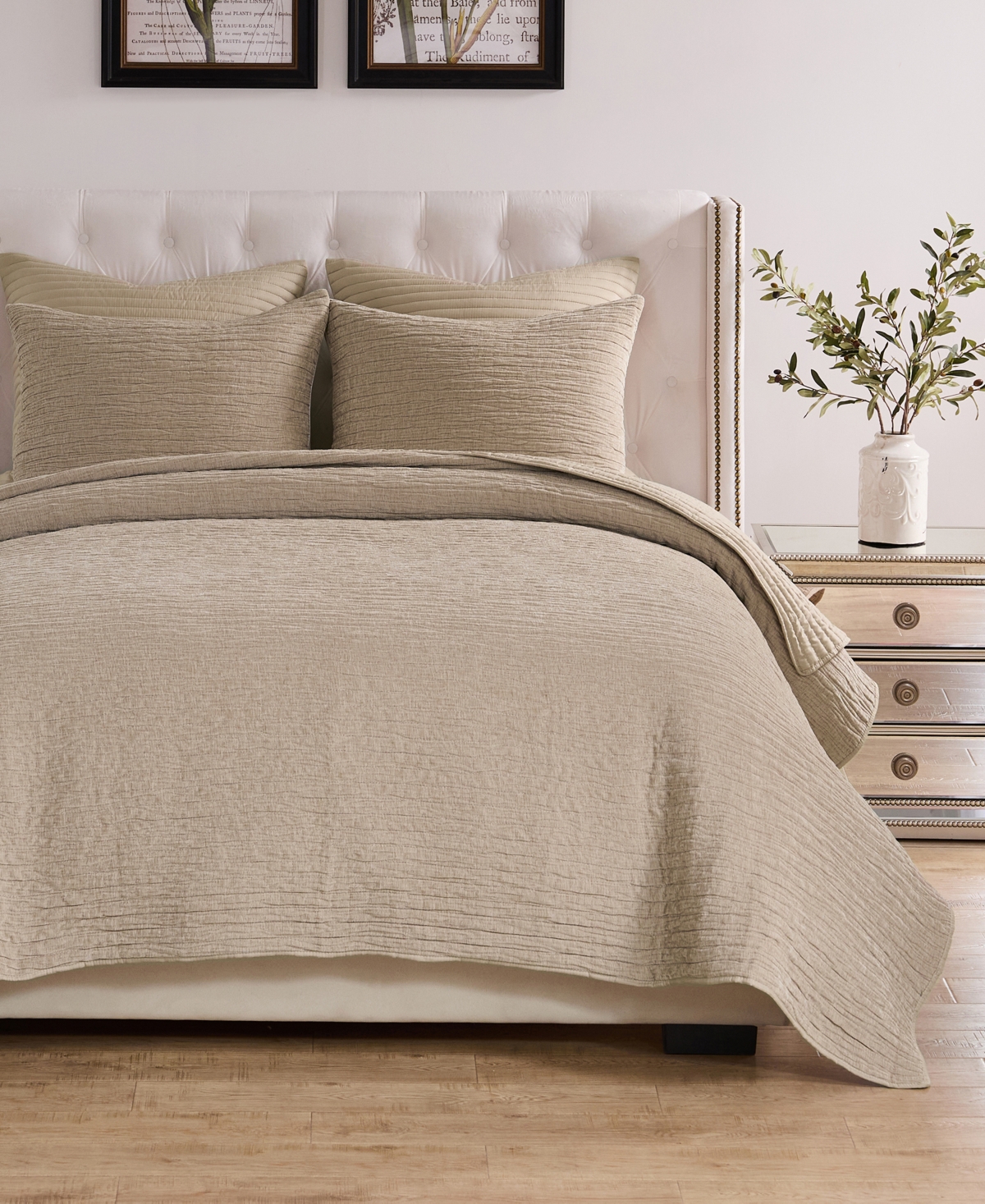 Greenland Home Fashions Velvet Crush Textured 2-pc. Quilt Set, Twin In Sand