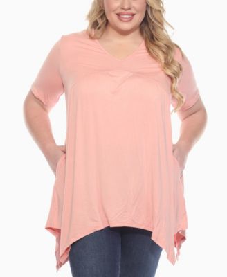 Plus Size Short Sleeve Shirred Front Knit Top