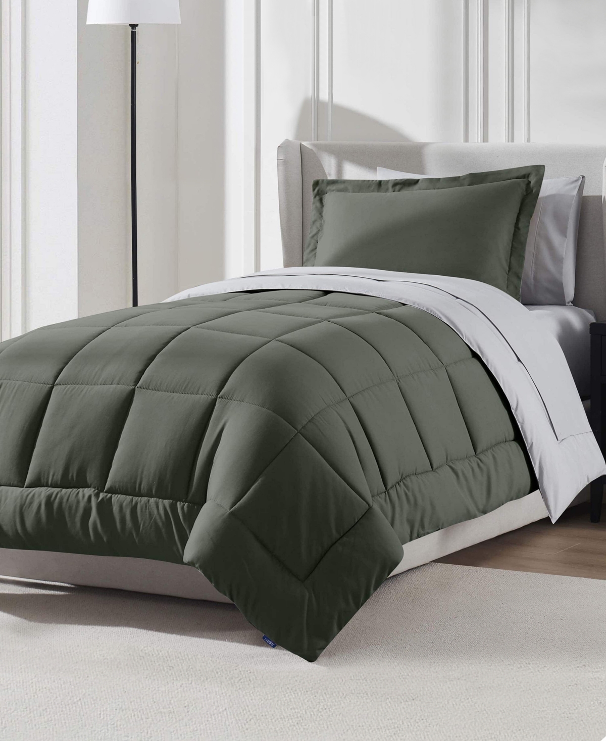 Nestl Luxury Soft Reversible 5-pc. Comforter Set, Twin In Green