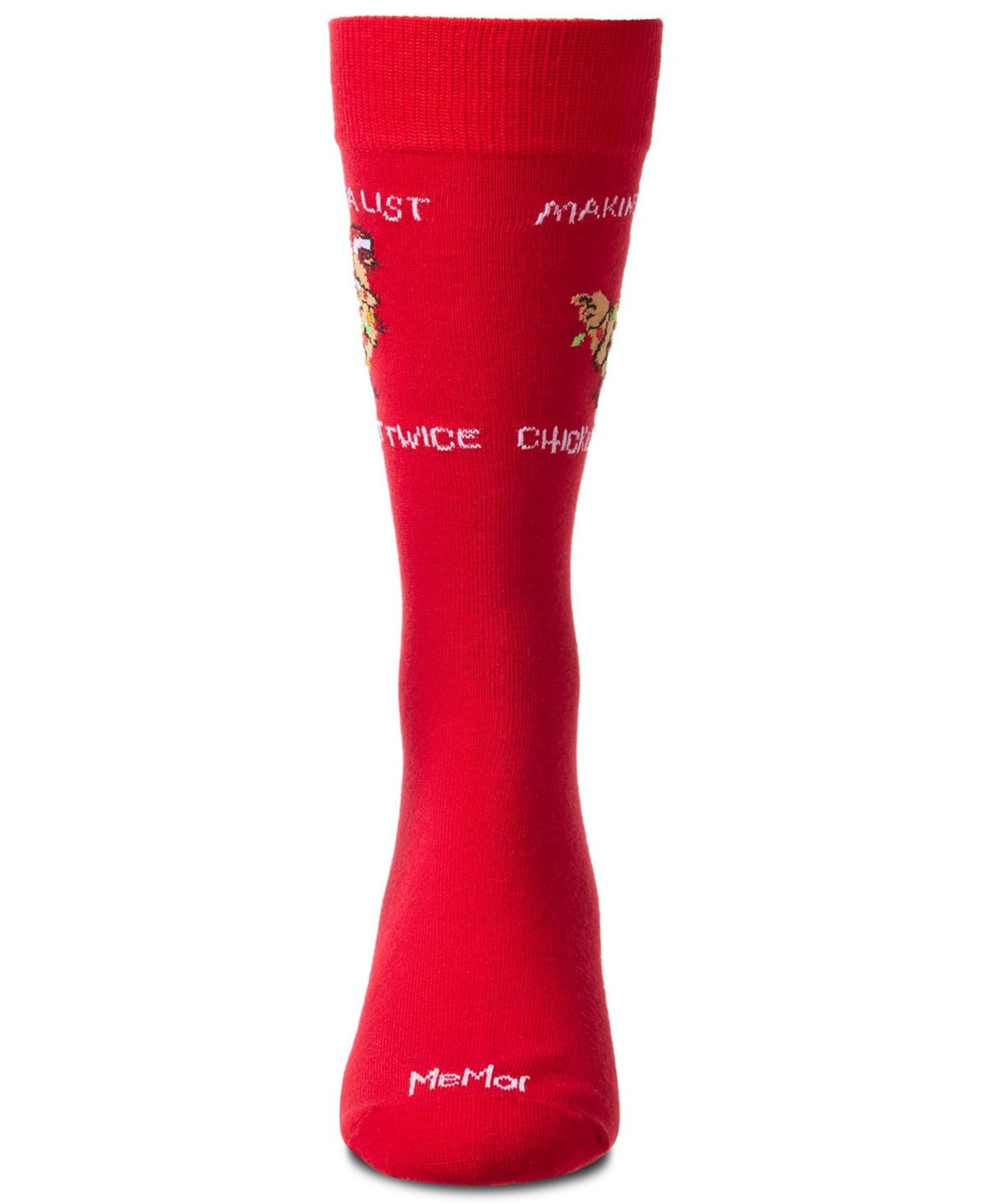 Memoi Men's Chicken It Twice Crew Socks In Red