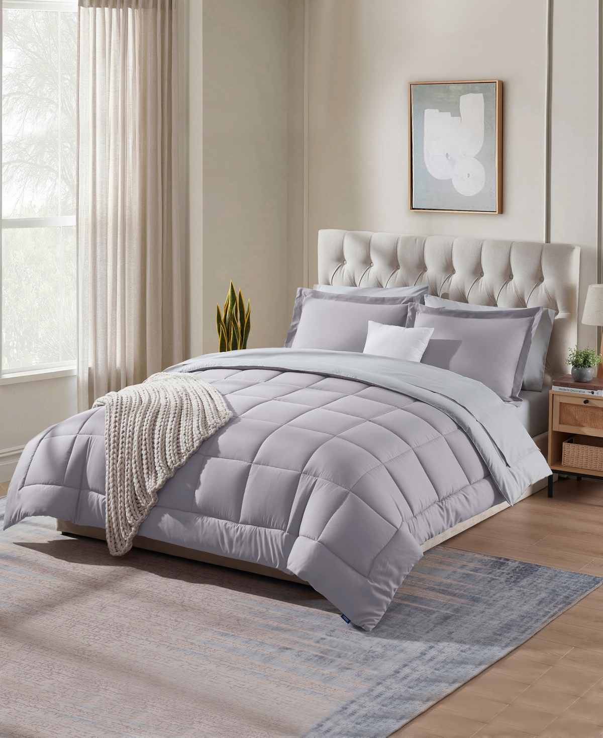 Nestl Luxury Soft Reversible 7-pc. Comforter Set, Full In Purple