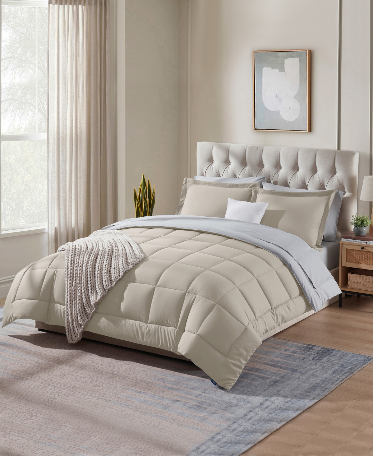 Nestl Luxury Soft Reversible 7-pc. Comforter Set, Full In Sand