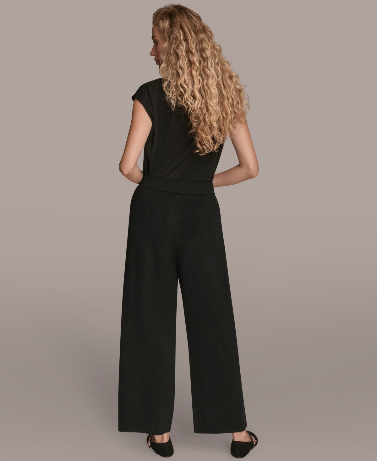 Donna Karan New York Pull On Sweater Pants In Black