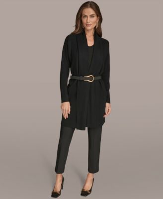 Women's Belted Open-Front Cardigan