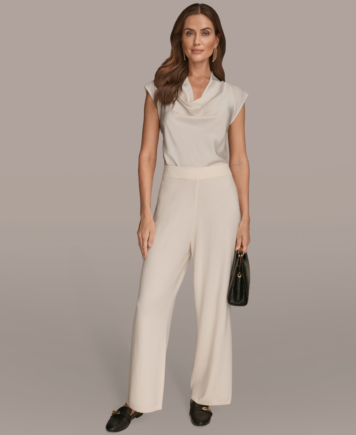Donna Karan New York Pull On Sweater Pants In White