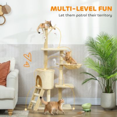 53" Indoor Cat Tree Activity Center Climbing Condo Scratching Post