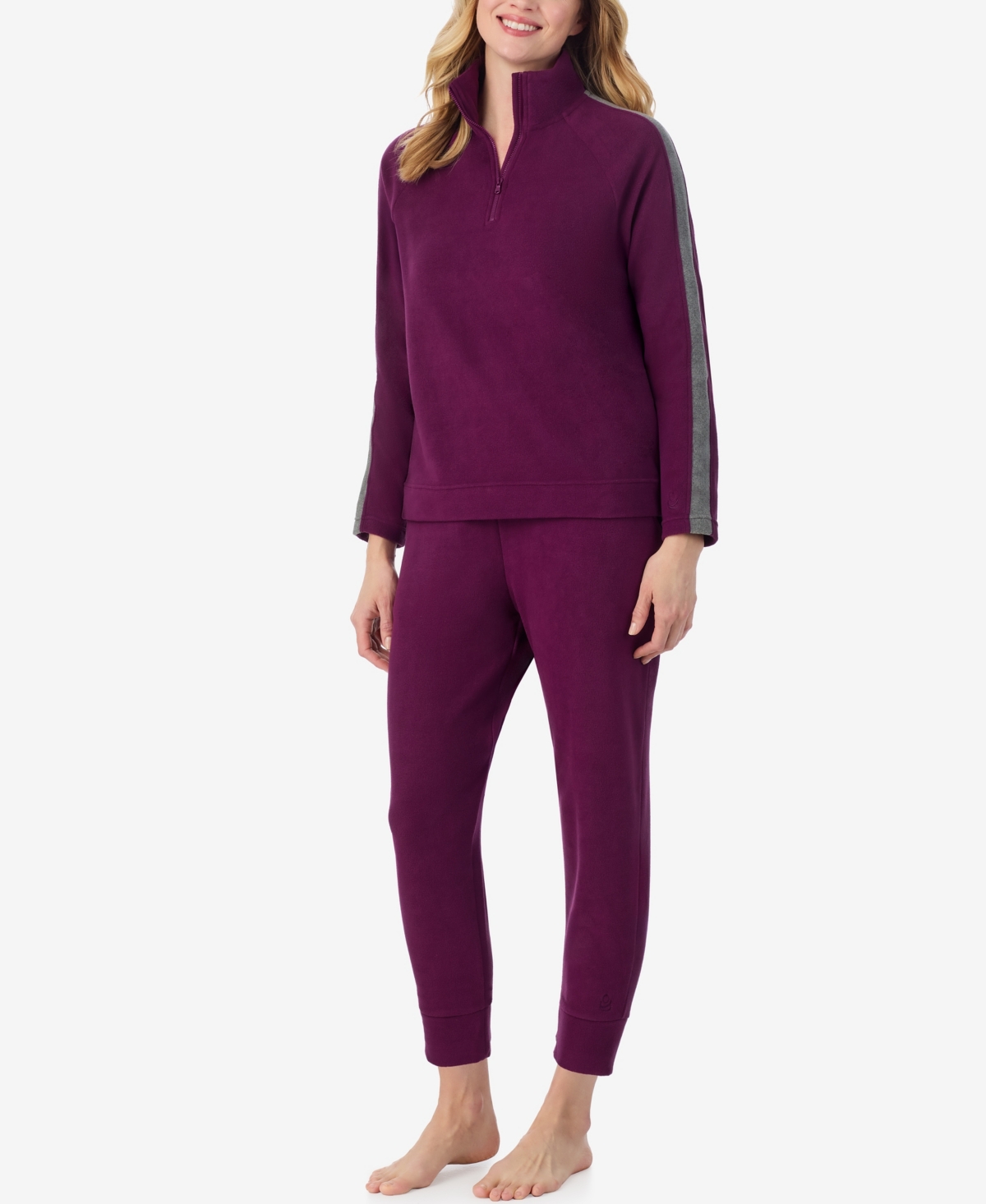 Cuddl Duds X Jennifer Lake Fleecewear With Stretch Half-zip Pullover In Purple