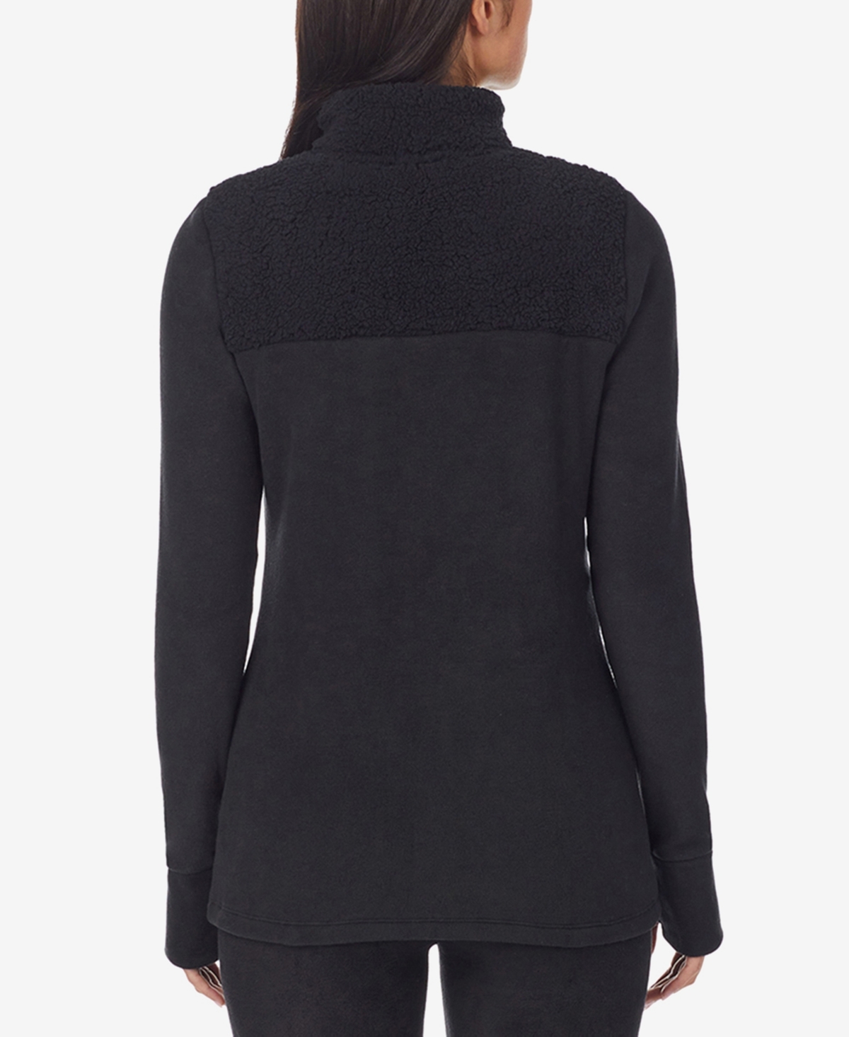 Cuddl Duds Petite Fleecewear Pull-on Top In Black