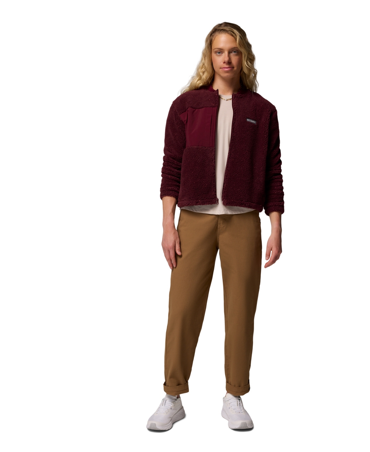 Columbia Women's Stellar Path Full Zip Bomber Jacket In Burgundy