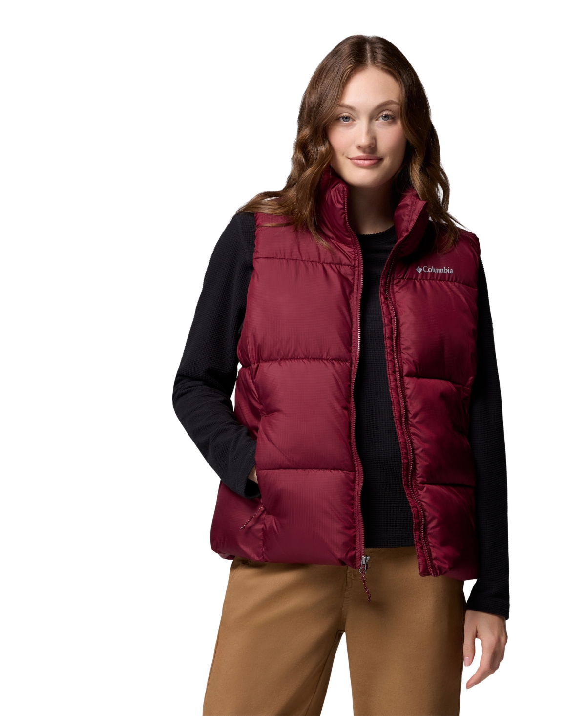 Columbia Women's Puffect Thermarator Insulated Vest In Burgundy