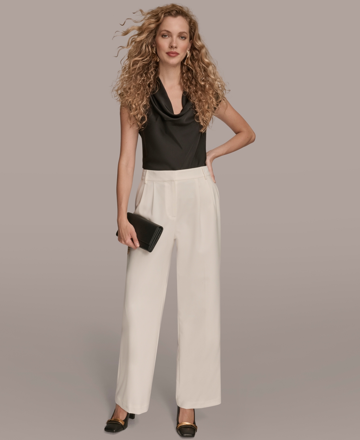 Donna Karan New York Wide Leg Pants In White
