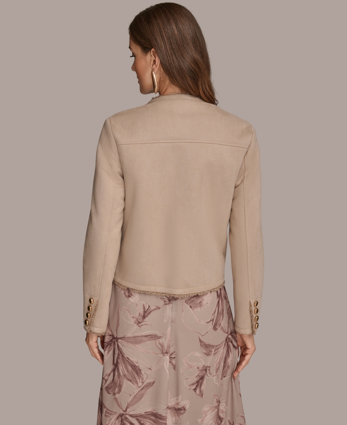 Donna Karan New York Women's Long Sleeve Boxy Coat