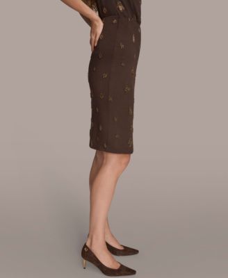 Women's Embroidered Ruched Skirt