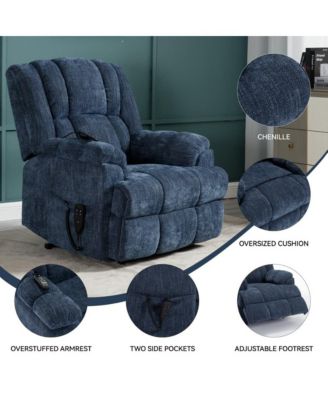 Chenille Power Lift Recliner for Seniors with Heat & Massage, Dual Motor Electric Chair, Infinite Position
