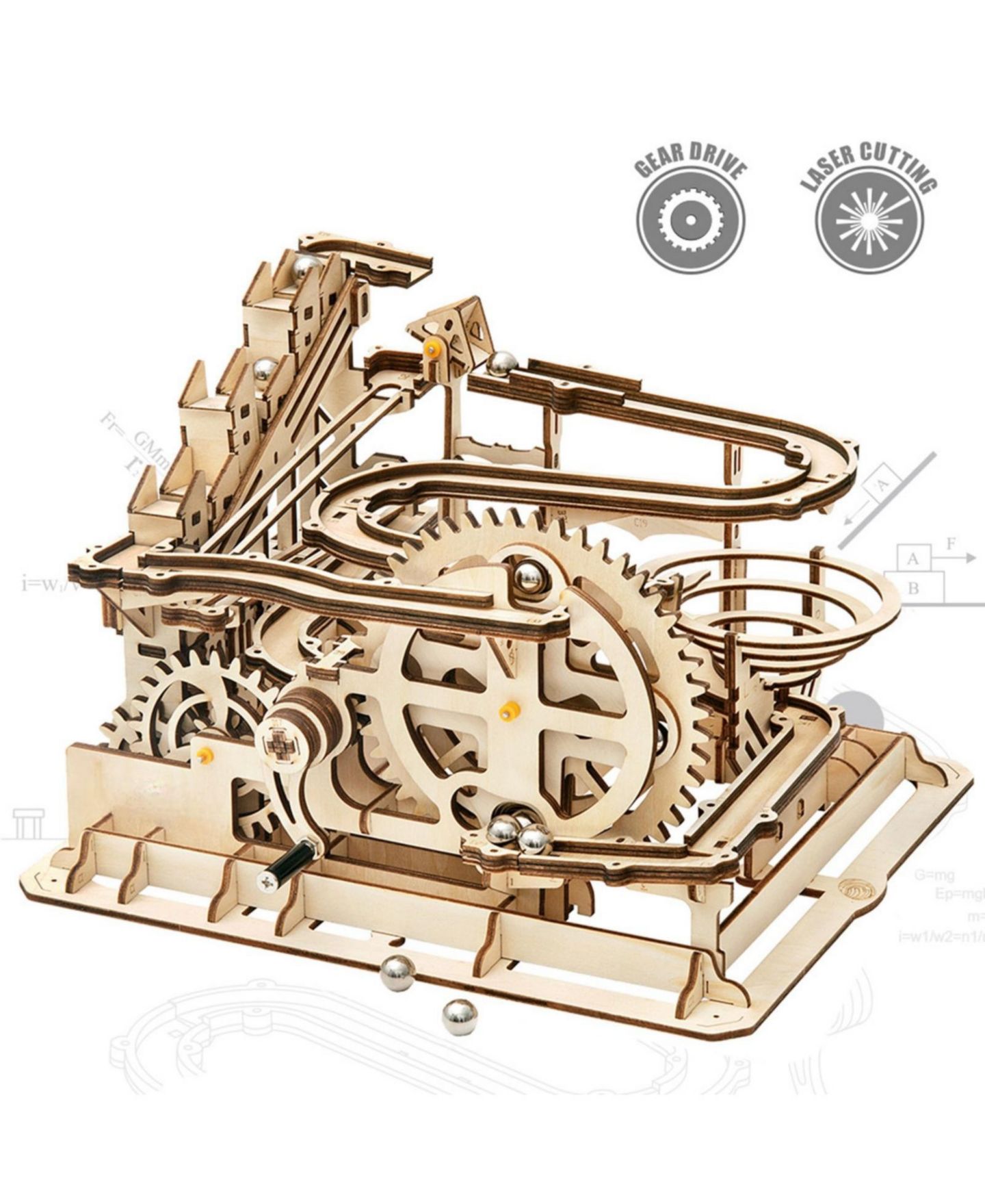 Детский пазл Robotime Marble Parkour 254-Piece Wooden 3D Puzzle, Ages 8+ — фото 1