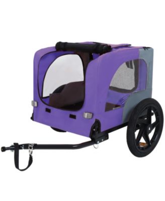 Pet Bike Trailer,Suitable for Small & Medium Pets, Easy Folding Cart Frame, Quick Release Wheel, Purple
