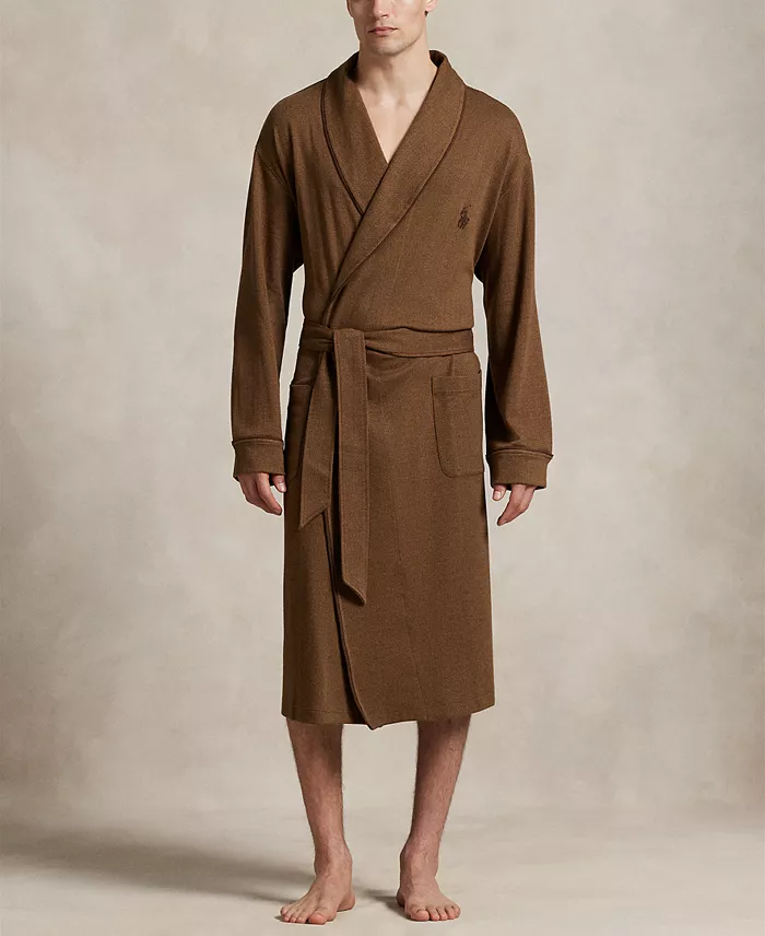 Men's Jacquard-Knit Herringbone Robe